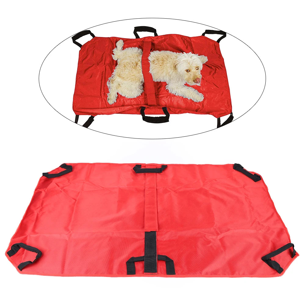 Pet Transport Stretcher: 242LBS Capacity, Nylon Fabric for Elderly/Disabled Animals, Portable