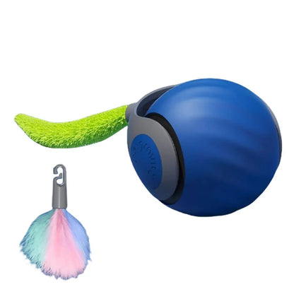 Automatic Moving Cat Toy Ball Smart Cat Toys USB Rechargeable Smart Cat Toys Ball Speedy Tail Cat Toy Cat Interactive Ball Toys