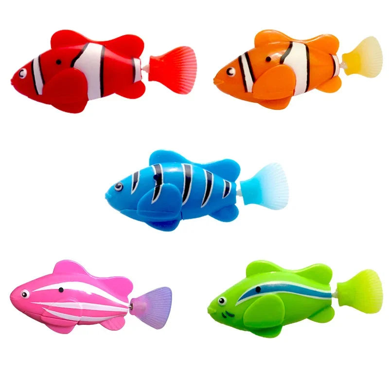 5pcs Cat Toy  Children Electronic Fish Summer Bath Toys Pet Toys Swimming Robot Fish Kids Water Swim Pool Bathtub Pet Toys