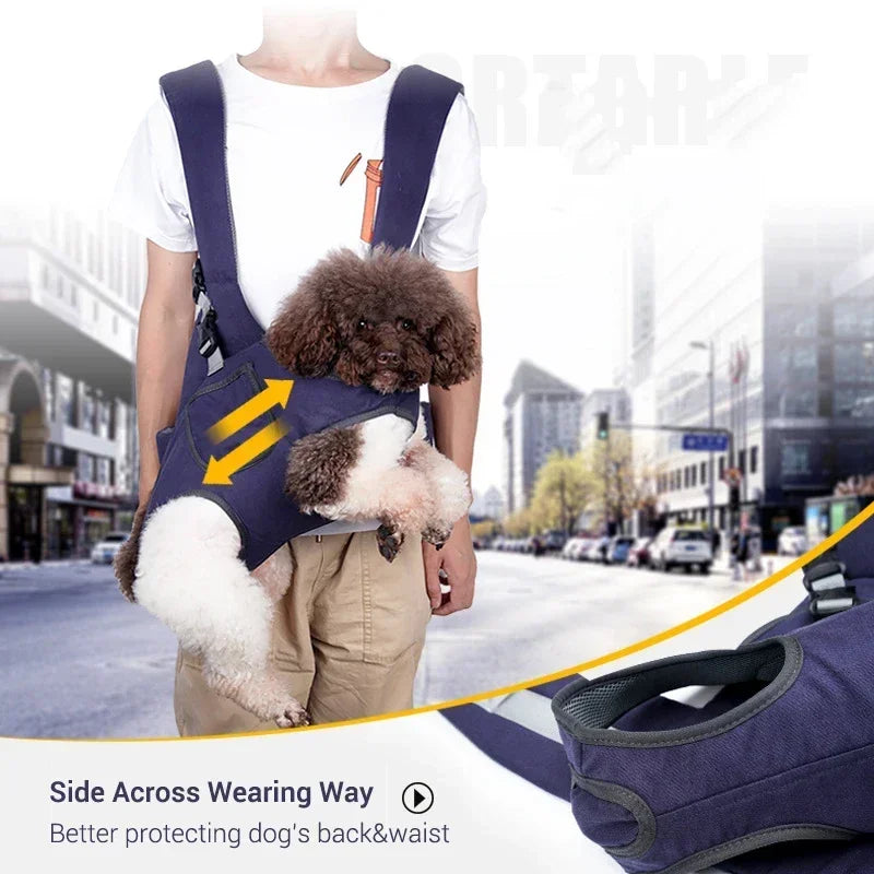 Backpack for Dogs Outdoor Dog Carrier for Riding Walking Front Pack Back and Waist Protective Breathable Easy-Fit Pet Travel Bag