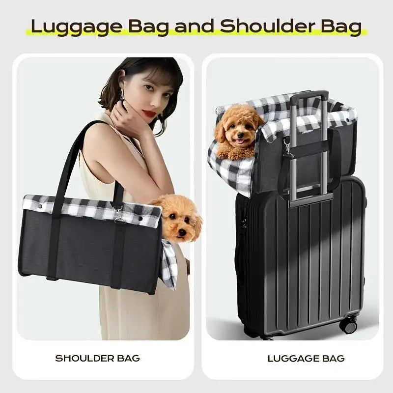 Dog car seat with seat belt support and anti slip design - portable height increasing seat , suitable for small dogs