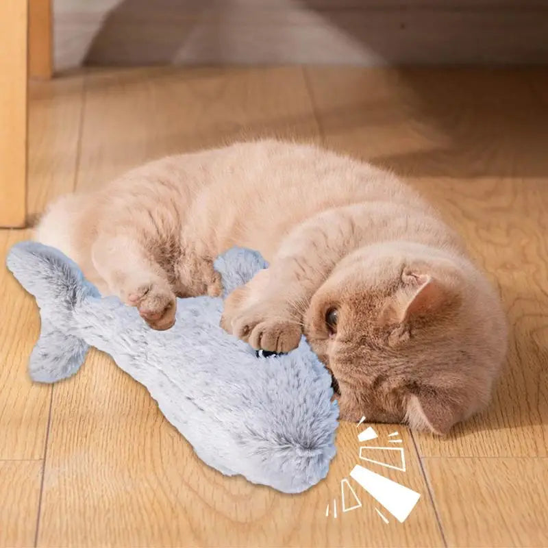 Flapping Cat Toy Built-in Motor USB Rechargeable Realistic Interactive Cats Toy For Indoor Smart Electric Cat Decompressions Toy