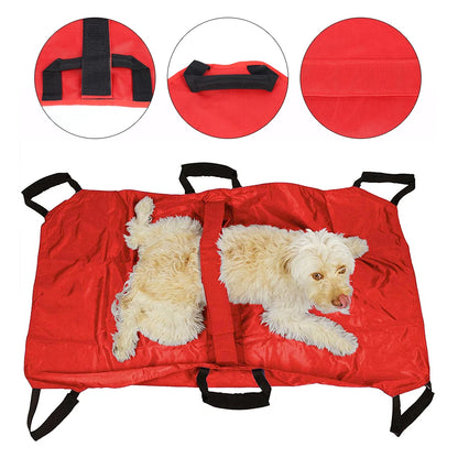 Pet Transport Stretcher: 242LBS Capacity, Nylon Fabric for Elderly/Disabled Animals, Portable