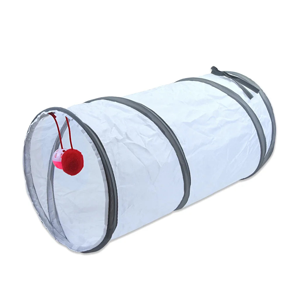 White Cat Tunnel Pet Supplies Funny Kitten Toys Foldable Toys For Cat Pet Training Interactive Fun Toy Play Tunnel Tube