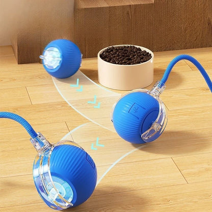 New Cat Interactive Ball Toys Silicone Automatic Rolling Ball With Long Tail Teaser Smart Pet Electric Toy Kitten Cat Toy
