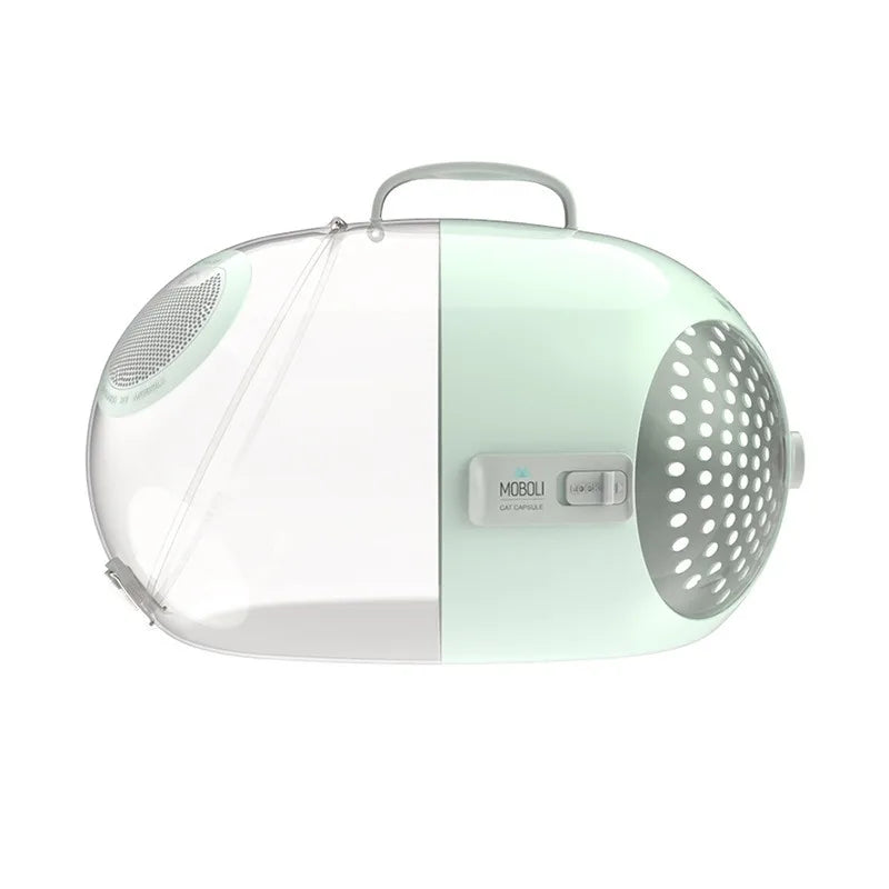 Portable Capsule Cat Bag Two-way Switch Comfort Handle Transparent Breathable Large Capacity Space for Cat Small Size Dog Rabbit