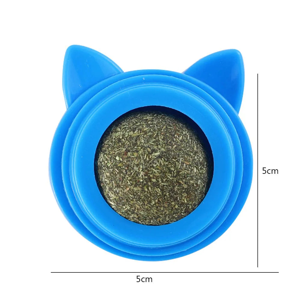 Rotatable Catnip Energy Ball Natural Safe Catnip Edible Lick Balls Catnip Wall Balls for Cats Teeth Cleaning Pet Health Supplies