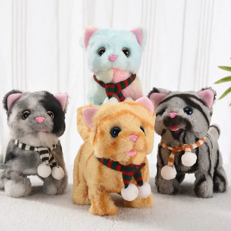 Electric Moving Cat Walking Barking Machine Interactive Simulation Mouse Chase Play for Kittens Entertainment Pet Products