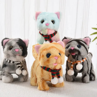 Electric Moving Cat Walking Barking Machine Interactive Simulation Mouse Chase Play for Kittens Entertainment Pet Products