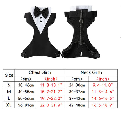 Dog Tuxedo for Wedding Outfit, Dog Suit and Tie Costumes for Birthday, Cosplay, Christmas Party, Pet Formal Wear with Bowtie