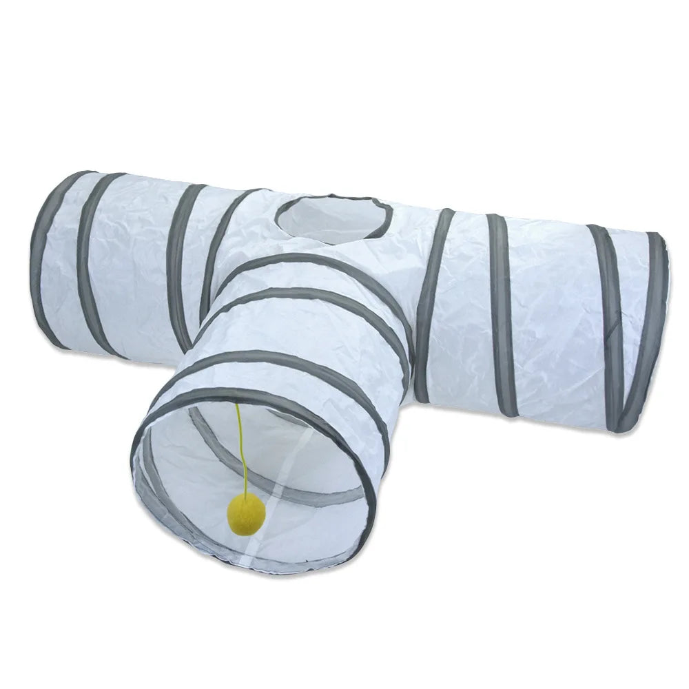 White Cat Tunnel Pet Supplies Funny Kitten Toys Foldable Toys For Cat Pet Training Interactive Fun Toy Play Tunnel Tube