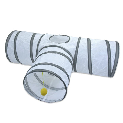White Cat Tunnel Pet Supplies Funny Kitten Toys Foldable Toys For Cat Pet Training Interactive Fun Toy Play Tunnel Tube