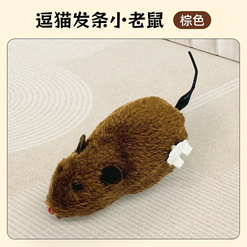 1Pc Funny Lifelike Plush Mouse Running Rat Toy for Cats Dogs Tail Mouse Pets Kids Random Color