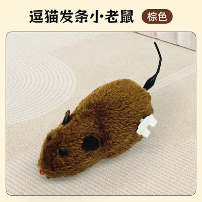 1Pc Funny Lifelike Plush Mouse Running Rat Toy for Cats Dogs Tail Mouse Pets Kids Random Color