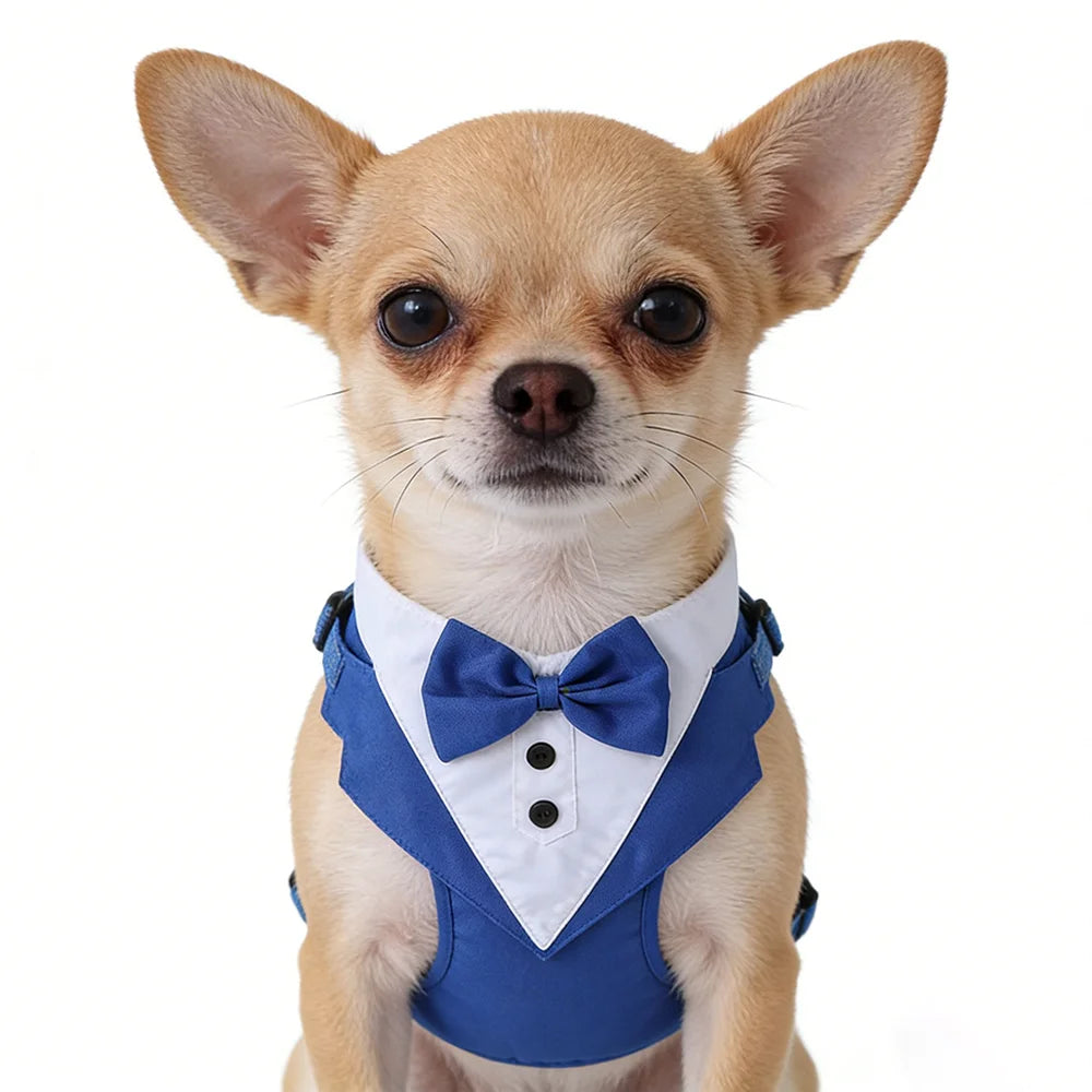Dog Tuxedo for Wedding Outfit, Dog Suit and Tie Costumes for Birthday, Cosplay, Christmas Party, Pet Formal Wear with Bowtie