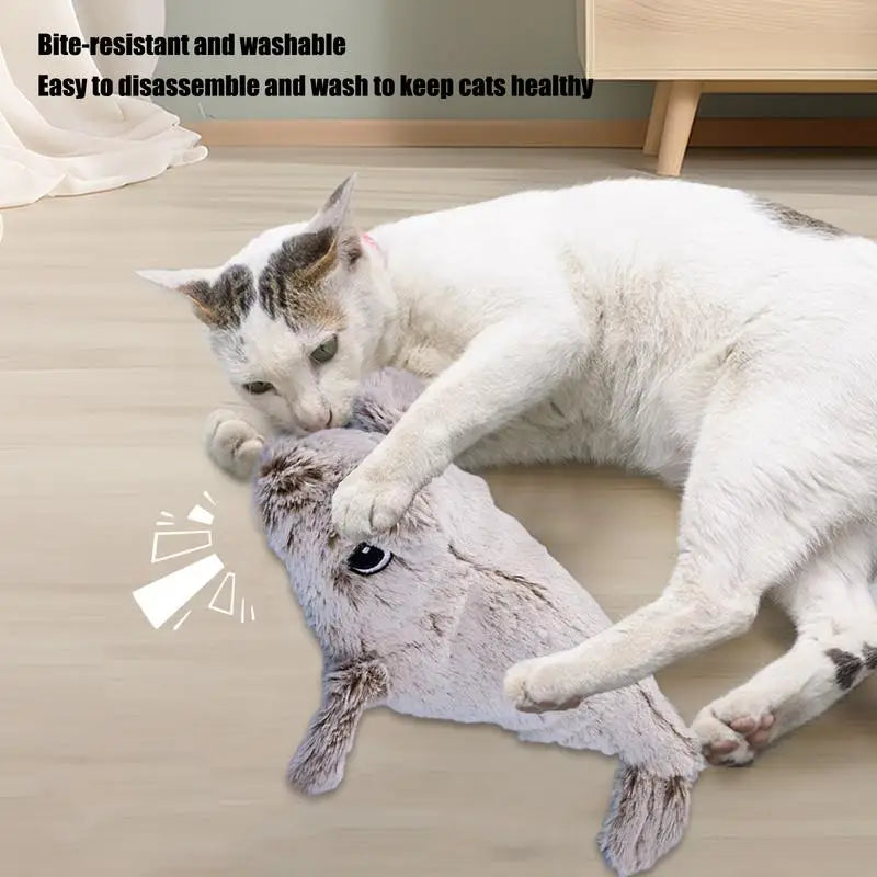 Flapping Cat Toy Built-in Motor USB Rechargeable Realistic Interactive Cats Toy For Indoor Smart Electric Cat Decompressions Toy