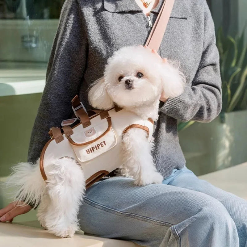 Dog bag out portable breathable multi-functional traction backpack Easy to Clean Backpack Breathable Adjustable cat bag petstrap