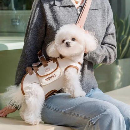 Dog bag out portable breathable multi-functional traction backpack Easy to Clean Backpack Breathable Adjustable cat bag petstrap