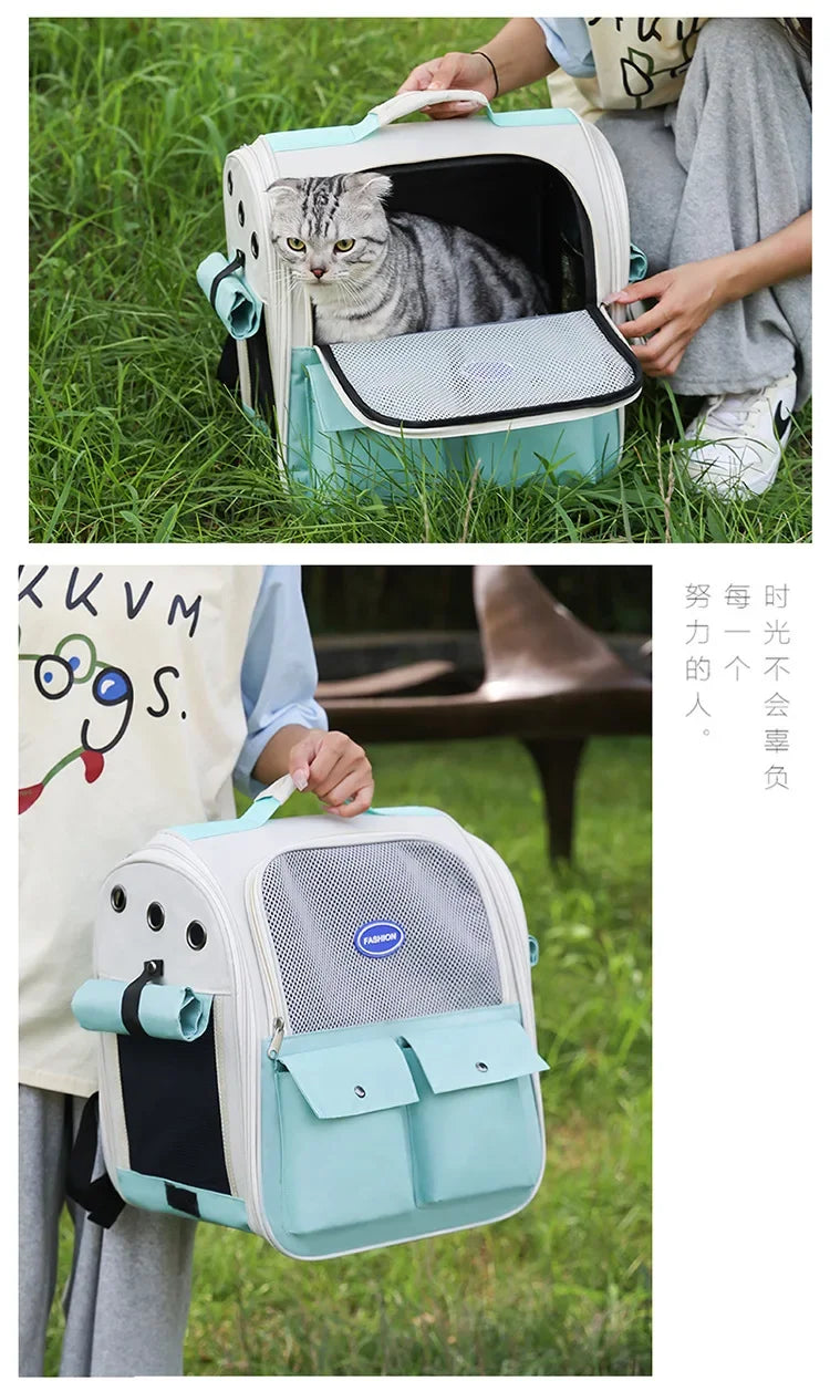 Cat Bag Portable Bag for Going Out  Breathable Pet Backpack  Large Capacity  Foldable Backpack  Portable Backpack
