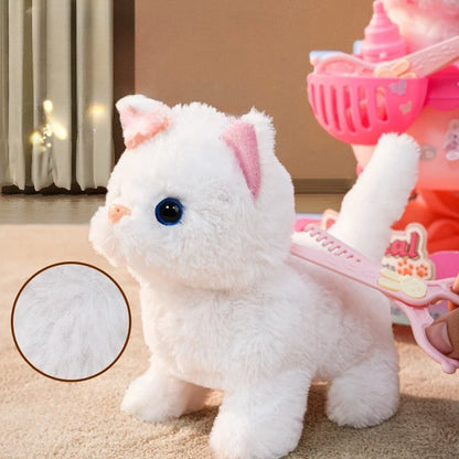Electric Moving Cat Walking Barking Machine Interactive Simulation Mouse Chase Play for Kittens Entertainment Pet Products