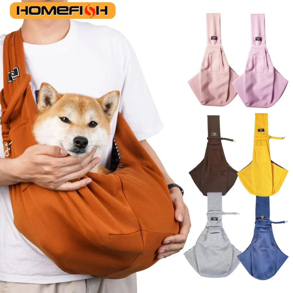 Adjustable Dog Sling Carrier with Pocket Breathable Small Animals Carrier Crossbody Shoulder Pet Bag Outdoor Travel Portable Bag