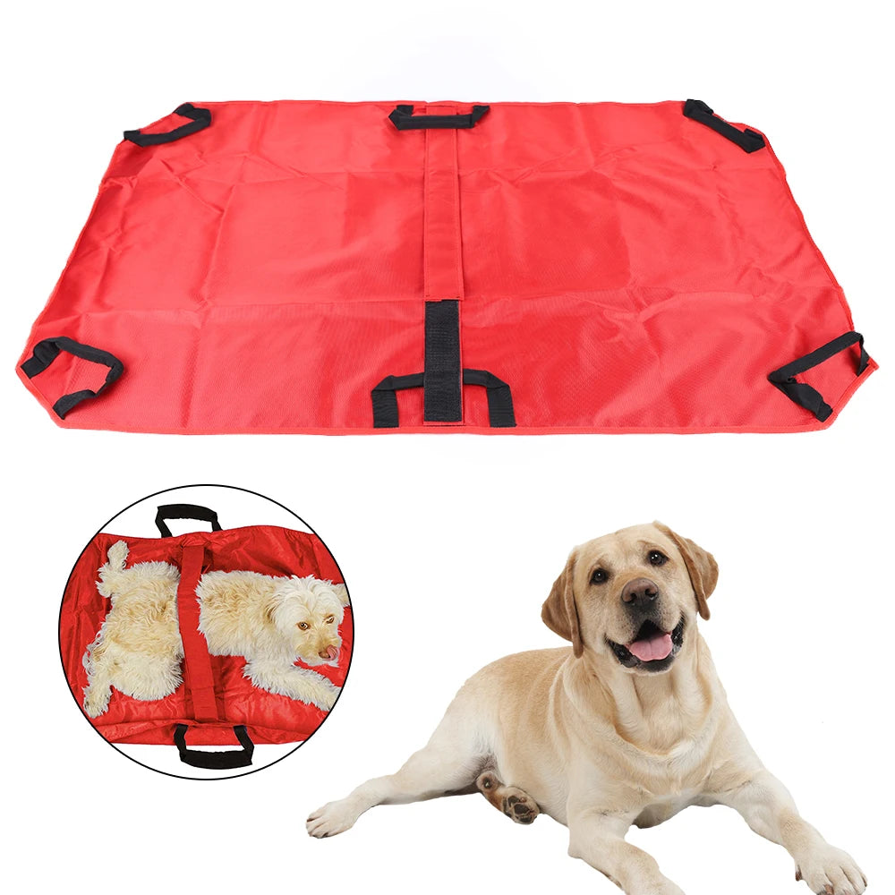 Pet Transport Stretcher: 242LBS Capacity, Nylon Fabric for Elderly/Disabled Animals, Portable