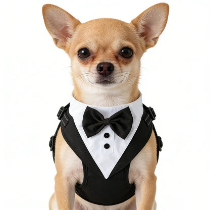 Dog Tuxedo for Wedding Outfit, Dog Suit and Tie Costumes for Birthday, Cosplay, Christmas Party, Pet Formal Wear with Bowtie