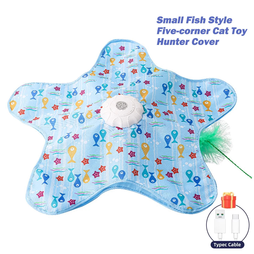 Automatic Interactive Cat Toy with Chirping Sound, Flexible Teaser Wand for Hunting & Hide-n-Seek Play Cat Hunter Cover