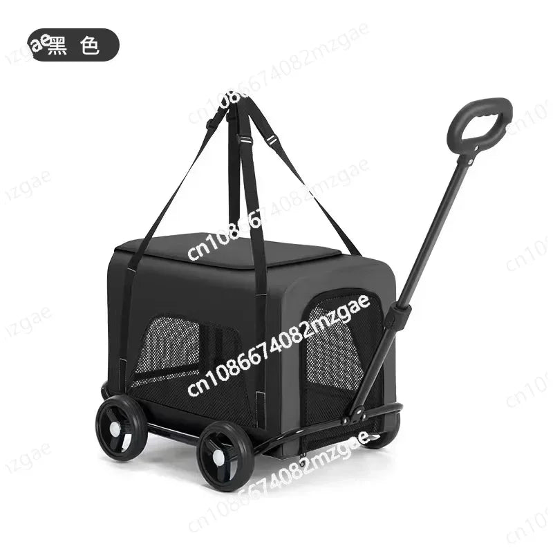 Wholesale Lightweight 4-Wheel Pet Travel Trolley Detachable Dog Stroller Pet Carrier Bag for Cats and Dogs