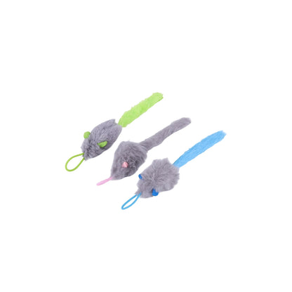 Teaser Electronic Self Play Feather Cat String Toy with 3 Catnip Mice Independent Play Hanging Door Cat Toys for Indoor Cats
