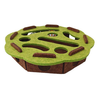 Compact Cat Maze Felt Box with Bell Ball Multifunctional Scratching Pad Toy House Interactive Puzzle Toy for Indoor Kittens Cats