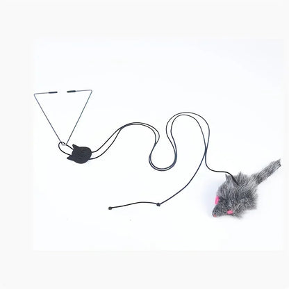 Cat Toy Rope Mouse Play Supplies, Hanging Retractable Cat Catching Mouse Toy, Funny Door Hanging Bouncing Mouse