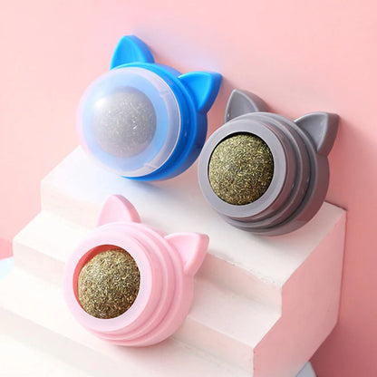 Rotatable Catnip Energy Ball Natural Safe Catnip Edible Lick Balls Catnip Wall Balls for Cats Teeth Cleaning Pet Health Supplies