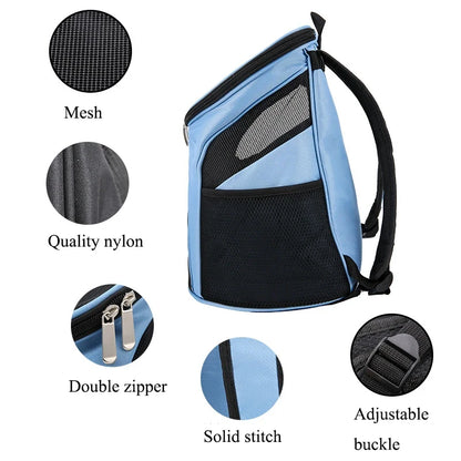 Foldable Pet Backpack Carrier Portable Breathable Dog Cat Travel Bag Lightweight Shoulder Strap for Outdoor Hiking Pack