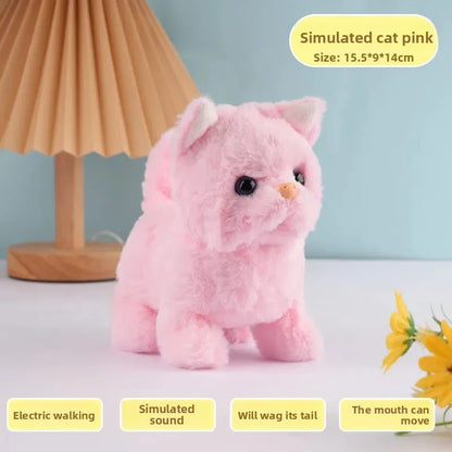 Electric Moving Cat Walking Barking Machine Interactive Simulation Mouse Chase Play for Kittens Entertainment Pet Products
