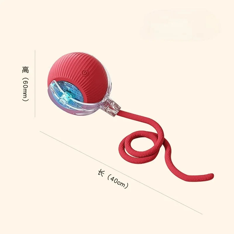 New Cat Interactive Ball Toys Silicone Automatic Rolling Ball With Long Tail Teaser Smart Pet Electric Toy Kitten Cat Toy
