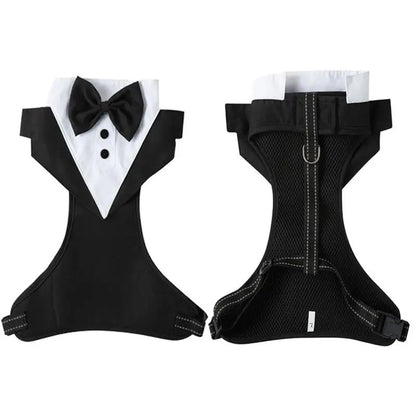 Dogs Tuxedo Wedding Party Suit Dog Formal Tuxedo with Bow Tie and Traction Rope Dog Outfit Wedding Attire Dog Tuxedo for Puppy