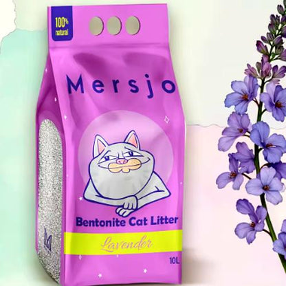 Cat Litter - Lavender Bentonite - 10L - Natural Scent - Dust-Free - Strong Clumping Power