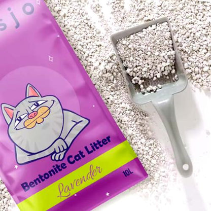 Cat Litter - Lavender Bentonite - 10L - Natural Scent - Dust-Free - Strong Clumping Power